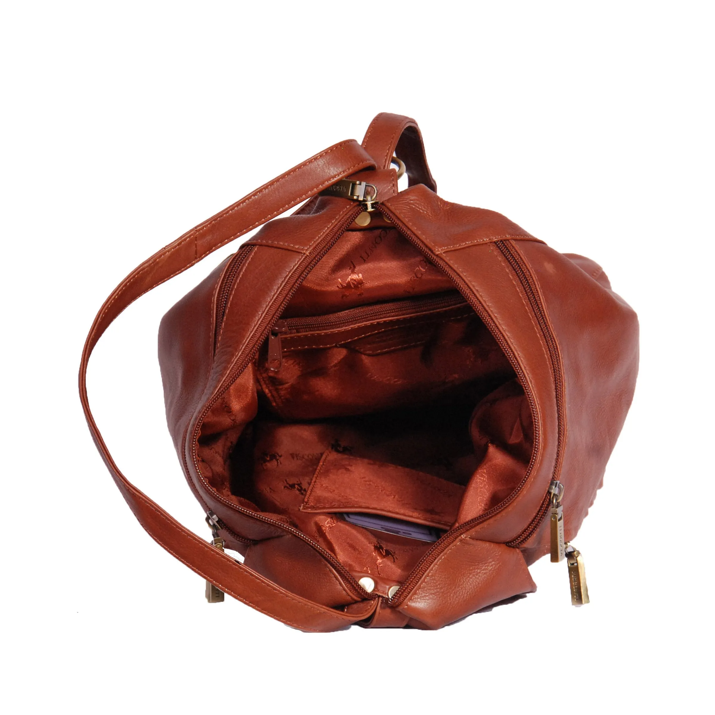 DR367 Ladies Leather Backpack Walking Bag Brown