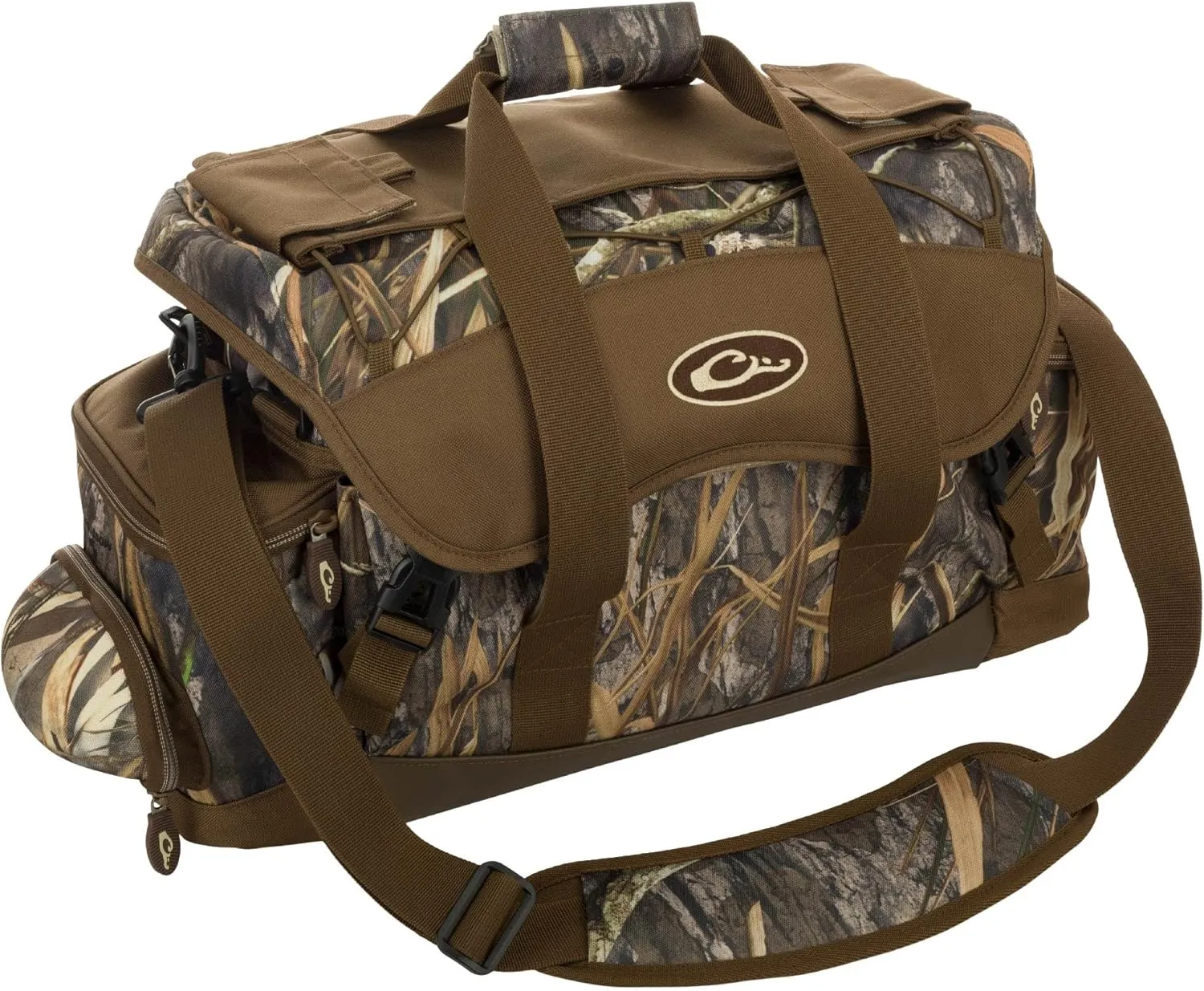 Drake Waterfowl Men's Blind Hunting Camo Duffle Range Gear Bag with Adjustable Shoulder Strap, Habitat, X-Large