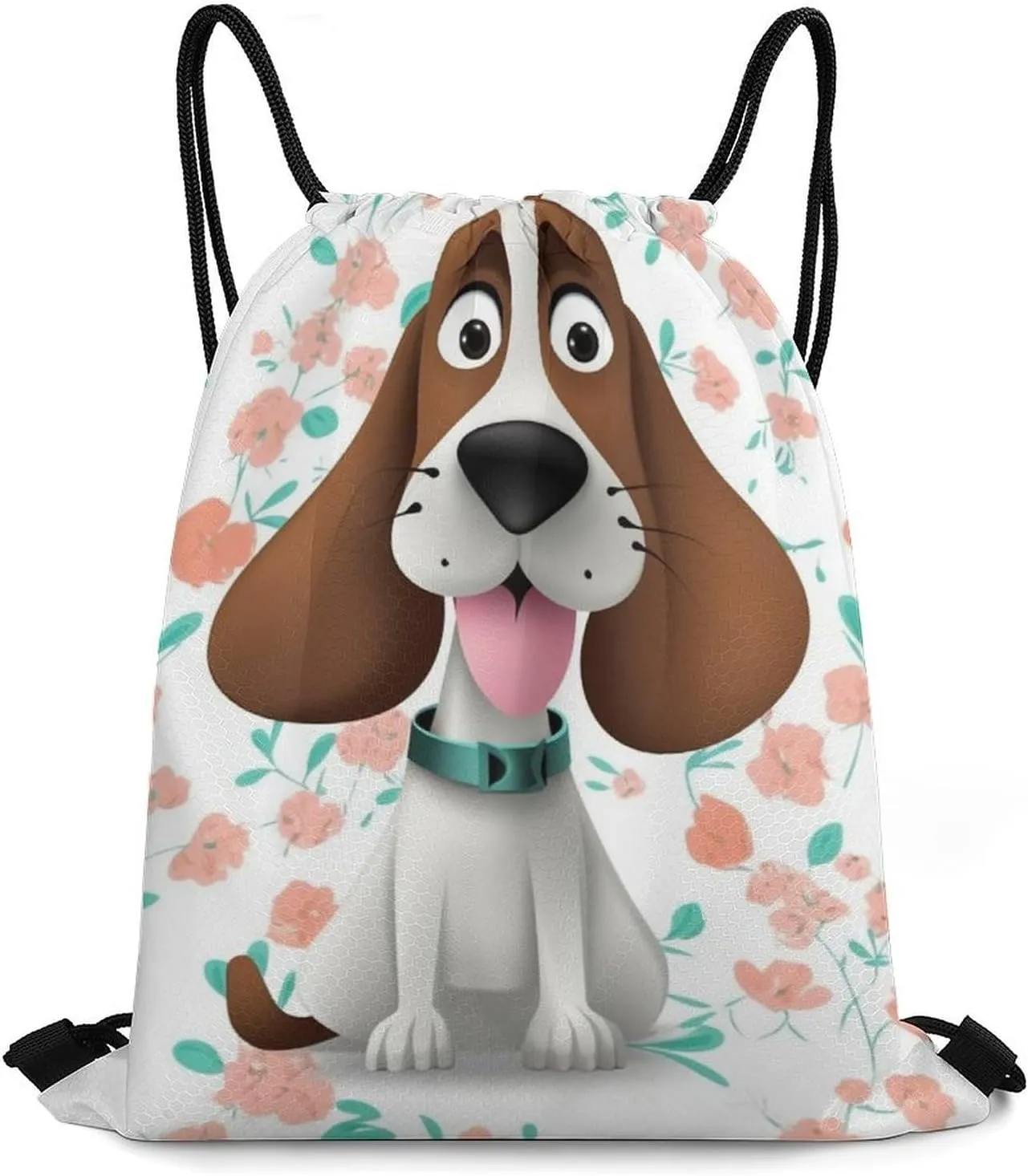 Drawstring Backpack Bulk String Bag Waterproof Drawstring Bag Funny Dog Cinch Bag Adult Gym Bag for Sport, 35*42cm