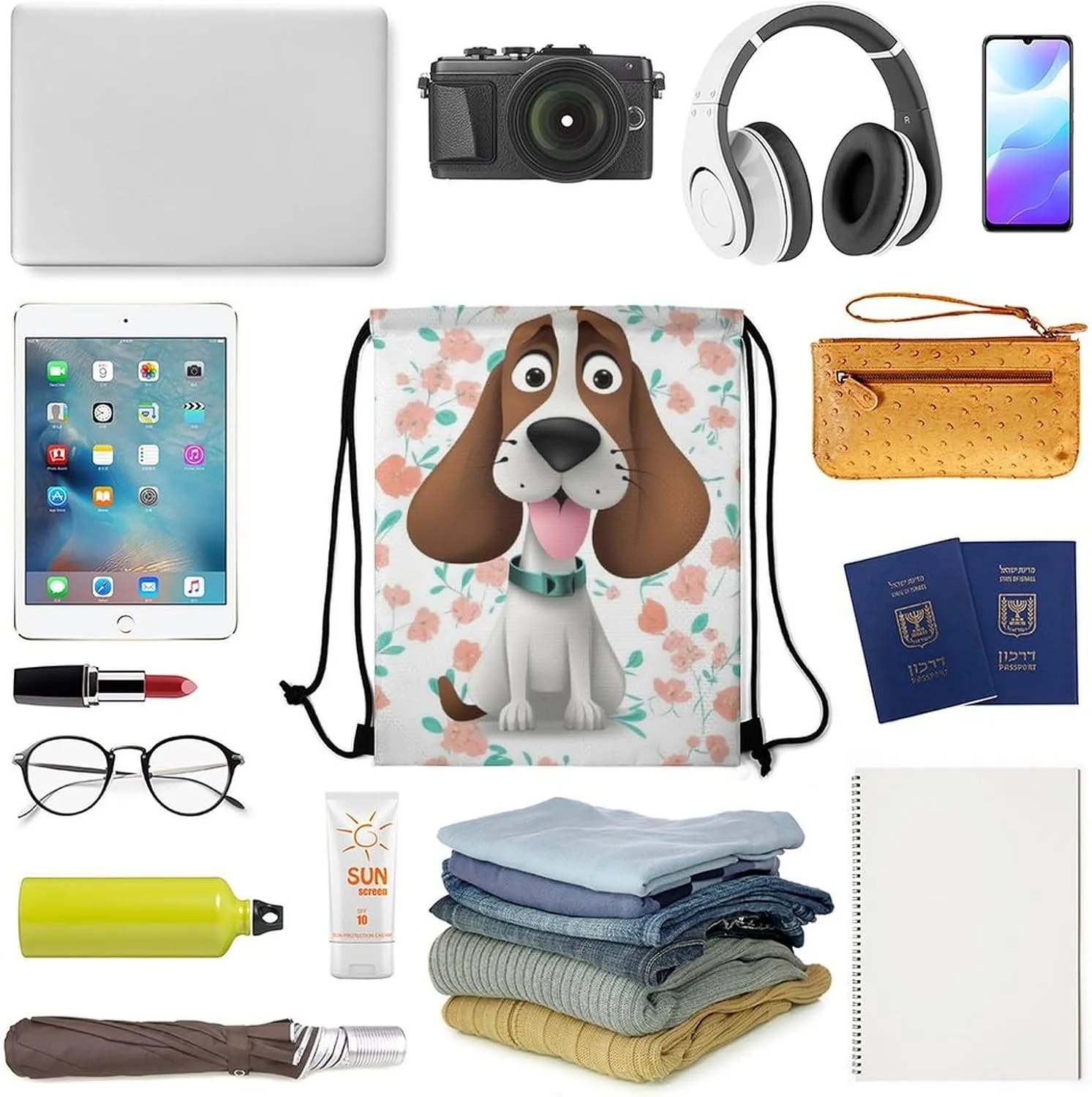 Drawstring Backpack Bulk String Bag Waterproof Drawstring Bag Funny Dog Cinch Bag Adult Gym Bag for Sport, 35*42cm