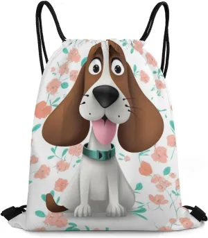 Drawstring Backpack Bulk String Bag Waterproof Drawstring Bag Funny Dog Cinch Bag Adult Gym Bag for Sport, 35*42cm