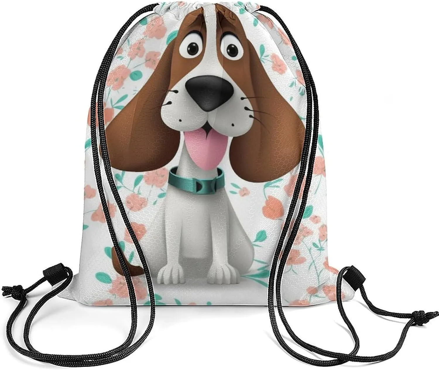 Drawstring Backpack Bulk String Bag Waterproof Drawstring Bag Funny Dog Cinch Bag Adult Gym Bag for Sport, 35*42cm