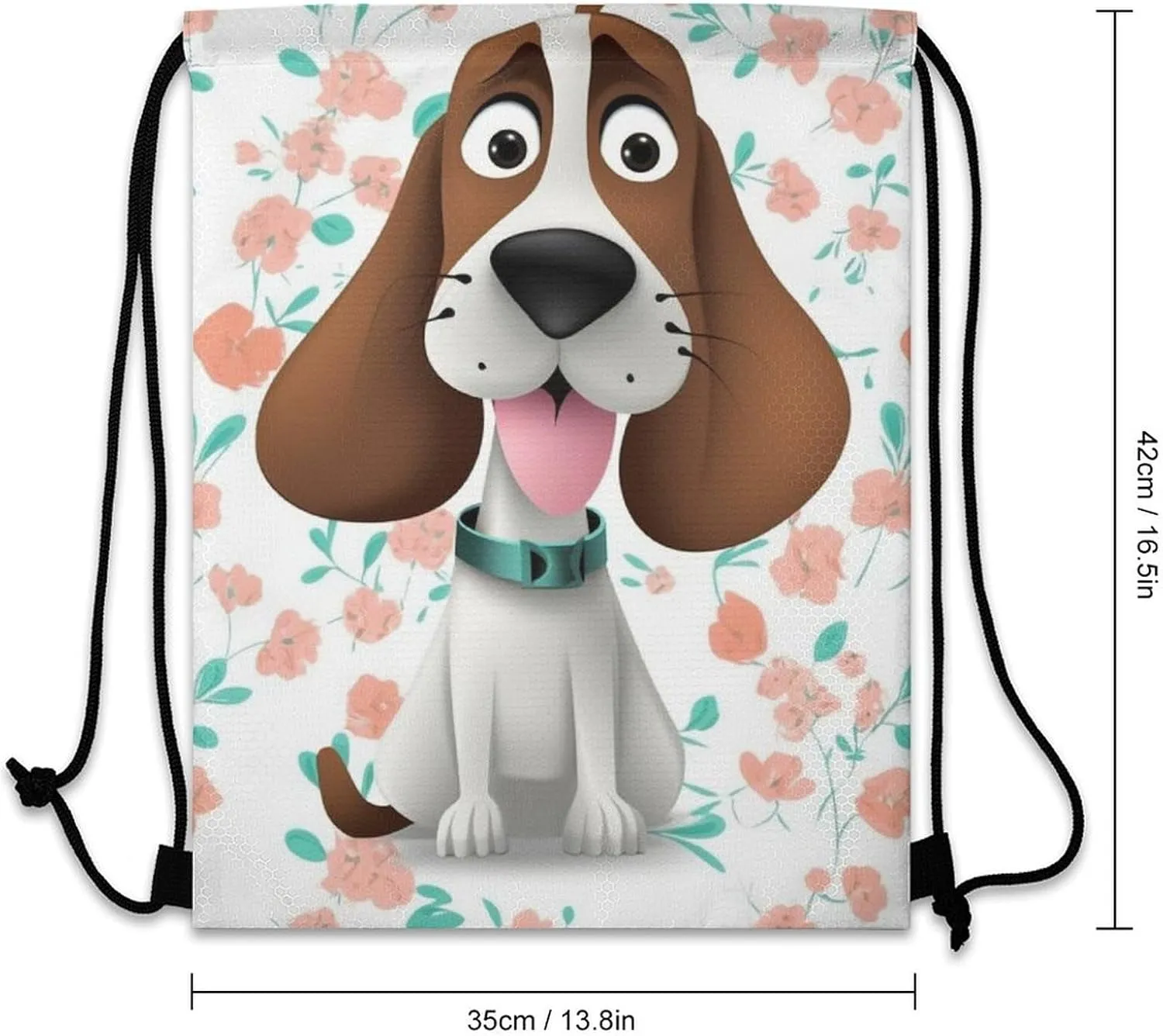 Drawstring Backpack Bulk String Bag Waterproof Drawstring Bag Funny Dog Cinch Bag Adult Gym Bag for Sport, 35*42cm