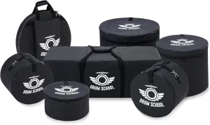 Drum Bags Set 7-pcs, Drum Soft Carrying Cases Thick Padded for 10" / 12" Tom, 14" Snare, 16" Floor Tom, 22'' * 18'' Bass, 22" Cymbal, Hardware Bag, Heavy Duty, Durable (Fusion 16)