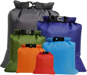 Dry Bags Waterproof Backpack 6pcs Multipurpose Drifting Clothes Bag Buckle Seals for Quick Access