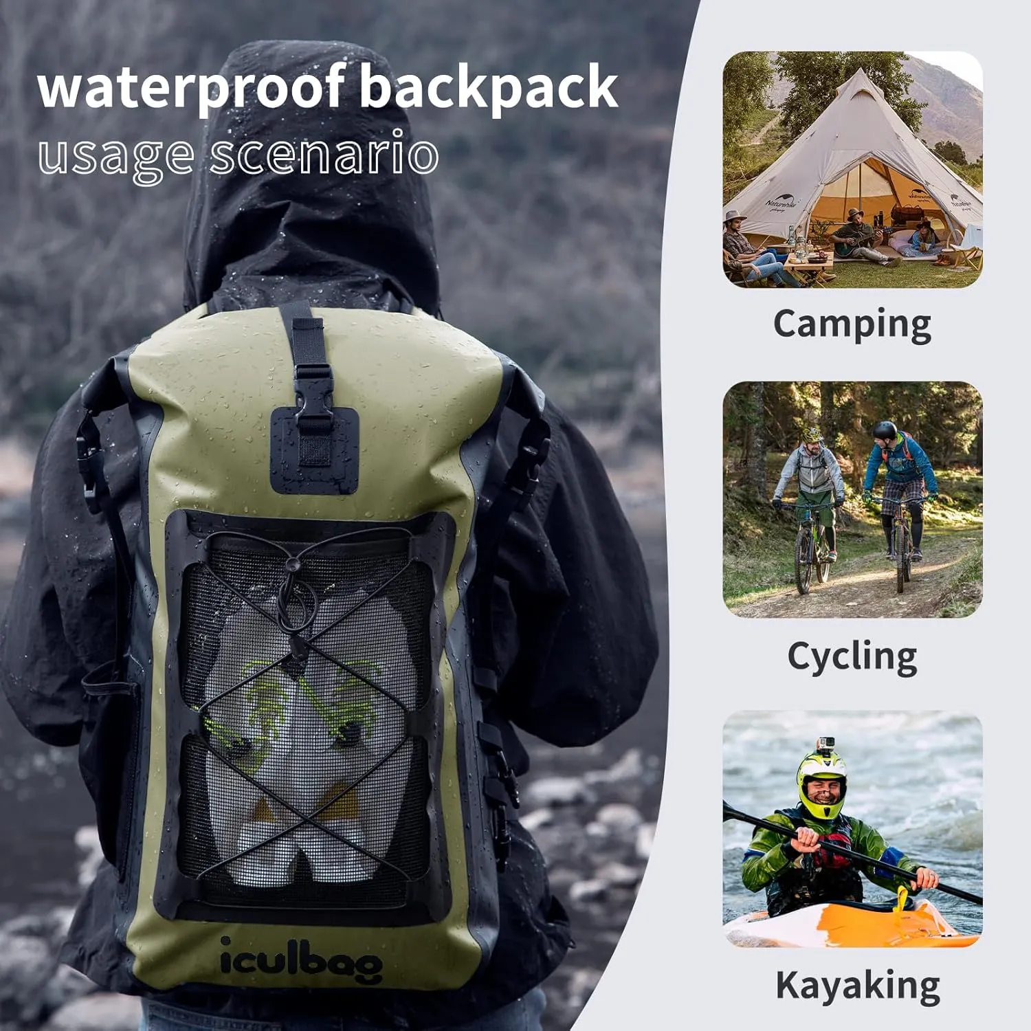 Dry Bags Waterproof Backpack for Women Men Travel Dry Bag Backpack Warterproof Bag for Kayaking Beach Boating 30L/40L