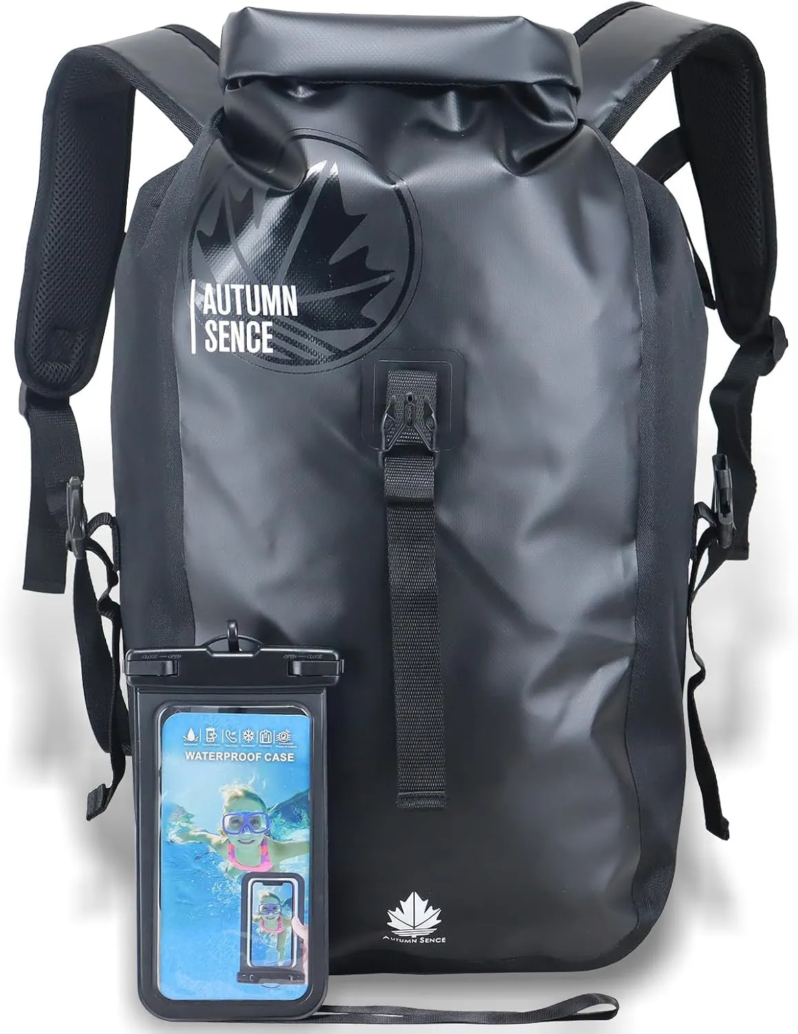 Dry Bags Waterproof Backpack, Waterproof backpack for boating,Floating,hiking, camping and other outdoor activities 25L.(Black)