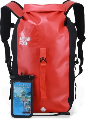 Dry Bags Waterproof Backpack, Waterproof backpack for boating,Floating,hiking, camping and other outdoor activities 25L.(Red)