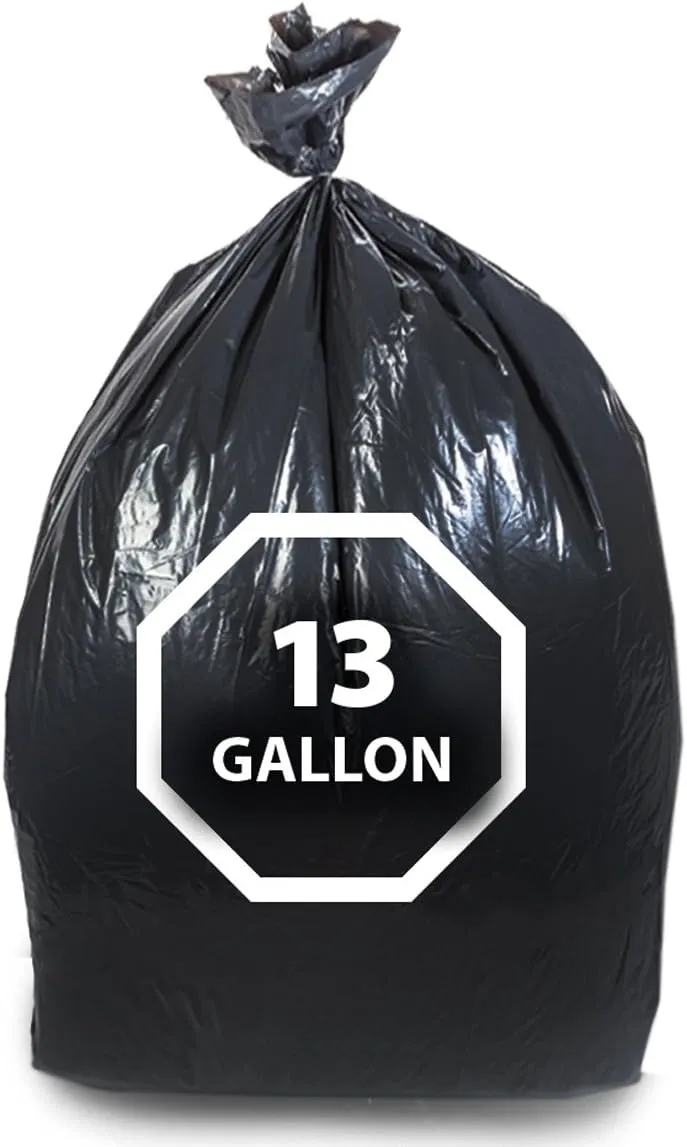 Dualplex Tall Kitchen Trash Bags 13 Gallon 200 Count Black Garbage Bag 24” X 31”