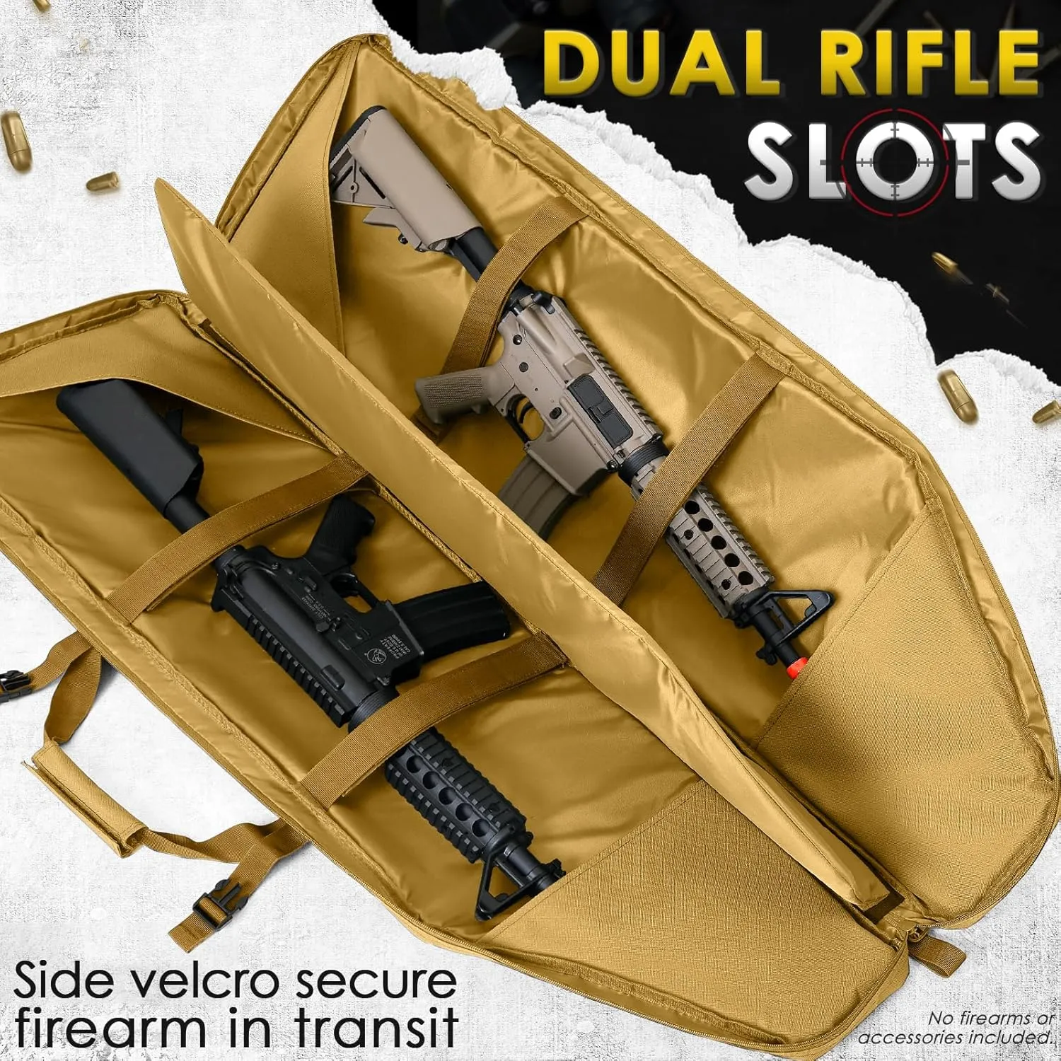 DULCE DOM Double Rifle Case 36/42/48 inch Soft Gun Bag Tactical Backpack with Removable Dividers for Hunting Shooting Range, MOLLE System Multiple Magazine Pouches & Accessory Bags