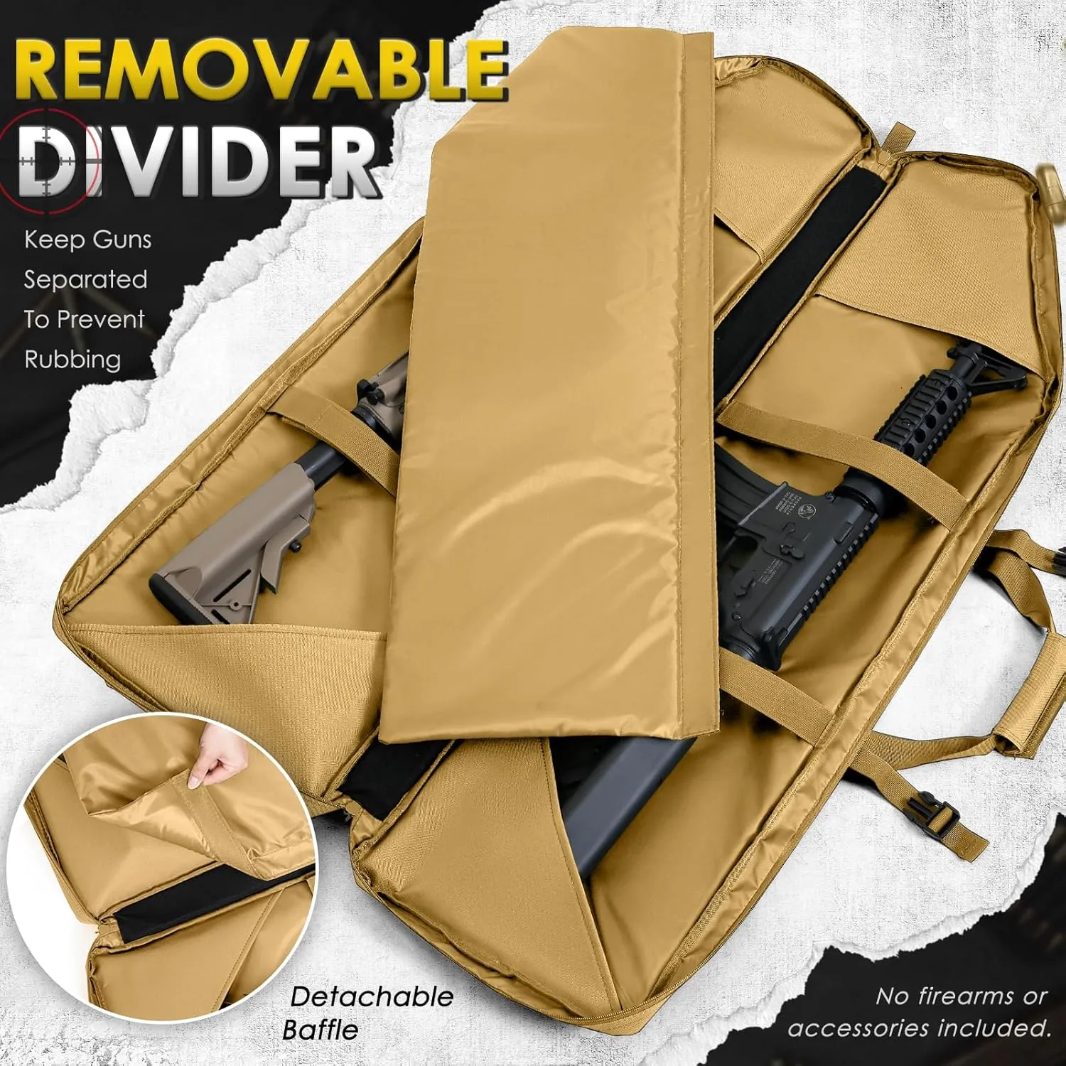 DULCE DOM Double Rifle Case 36/42/48 inch Soft Gun Bag Tactical Backpack with Removable Dividers for Hunting Shooting Range, MOLLE System Multiple Magazine Pouches & Accessory Bags