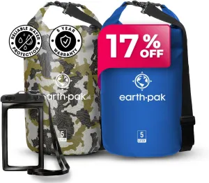 Earth Pak Waterproof Dry Bag Camo 5L & Blue 5L