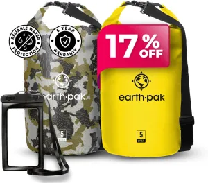 Earth Pak Waterproof Dry Bag Camo 5L & Yellow 5L Bag