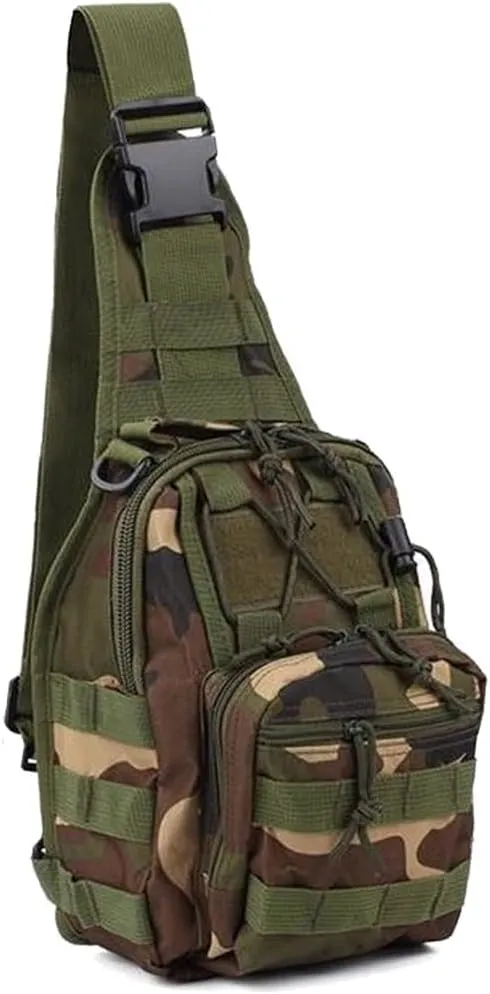EcoGear FX Tactical Shoulder Bag - EDC Military Molle Backpack Bag Perfect as a Range Pack for Every Day Carry (Jungle Camo)