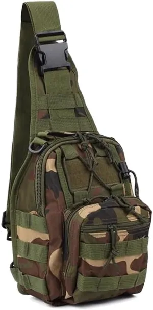 EcoGear FX Tactical Shoulder Bag - EDC Military Molle Backpack Bag Perfect as a Range Pack for Every Day Carry (Jungle Camo)