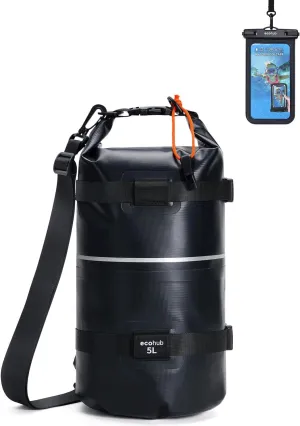 ECOHUB Waterproof Dry Bag for Women Men, 5L/10L/20L Roll Top Lightweight Dry Storage Bag Backpack for Travel Kayaking Hiking Floating with Waterproof Phone Case