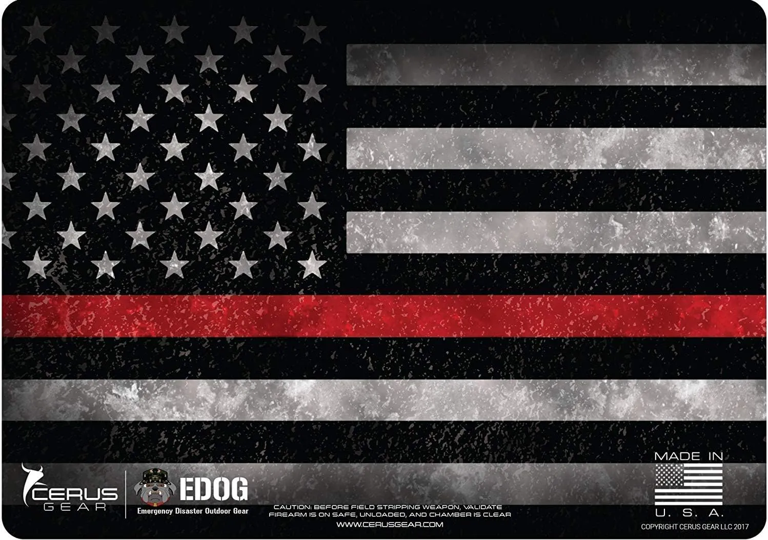 EDOG Cerus Gear Thin Red Line Firefighter Promat Honoring Those That Serve & Sacrafice for Us Everyday Pistol Cleaning 12x17 Padded Gun-Work Surface Protector Mat Solvent & Oil Resistant