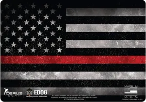 EDOG Cerus Gear Thin Red Line Firefighter Promat Honoring Those That Serve & Sacrafice for Us Everyday Pistol Cleaning 12x17 Padded Gun-Work Surface Protector Mat Solvent & Oil Resistant