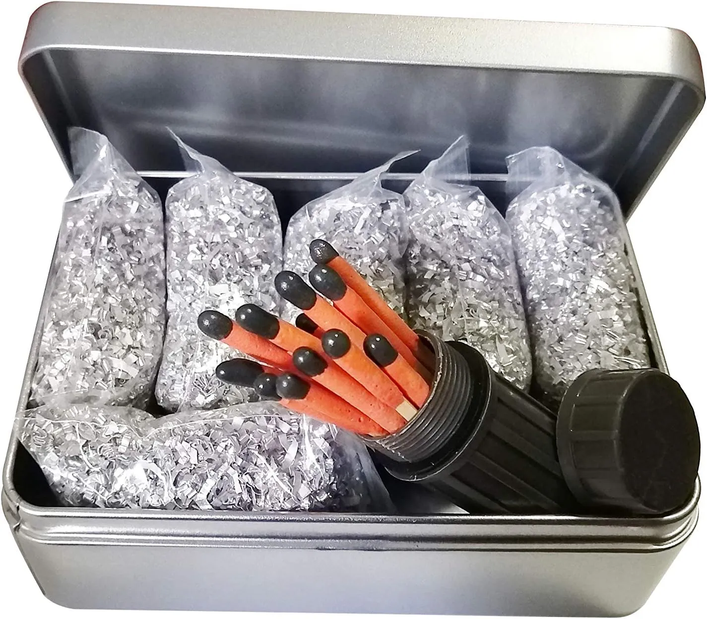 Emergency Fire Starter Magnesium 6 Bags Waterproof Windproof Weatherproof Matches Ferro Rod Camping Hiking Bushcraft Bug Out Bag Backpacking Gear Outdoor Survival Preppers