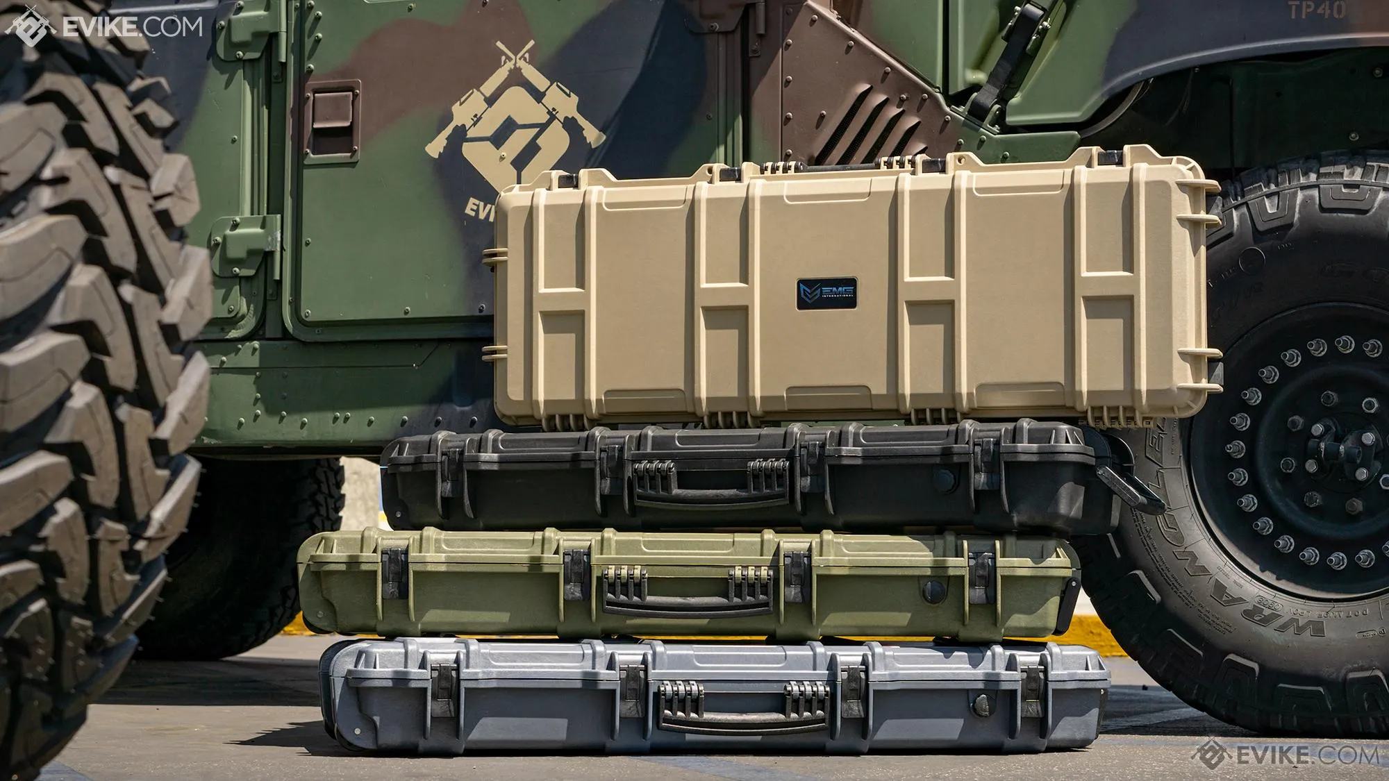 EMG Transporter Lockable 42" Hard Case w/ low-profile wheels & PnP foam (Color: Desert Tan)