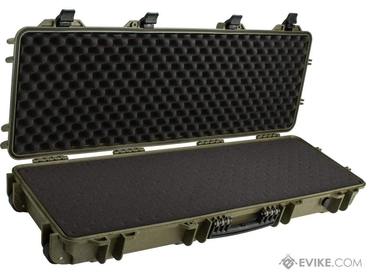 EMG Transporter Lockable 42" Hard Case w/ low-profile wheels & PnP foam (Color: Military Green)