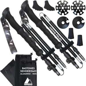 Ergonomic Folding Adjustable Hiking Poles Made of Lightweight 7075 Aluminum with Quick Lock | Mountain Trekking | Trekking Poles