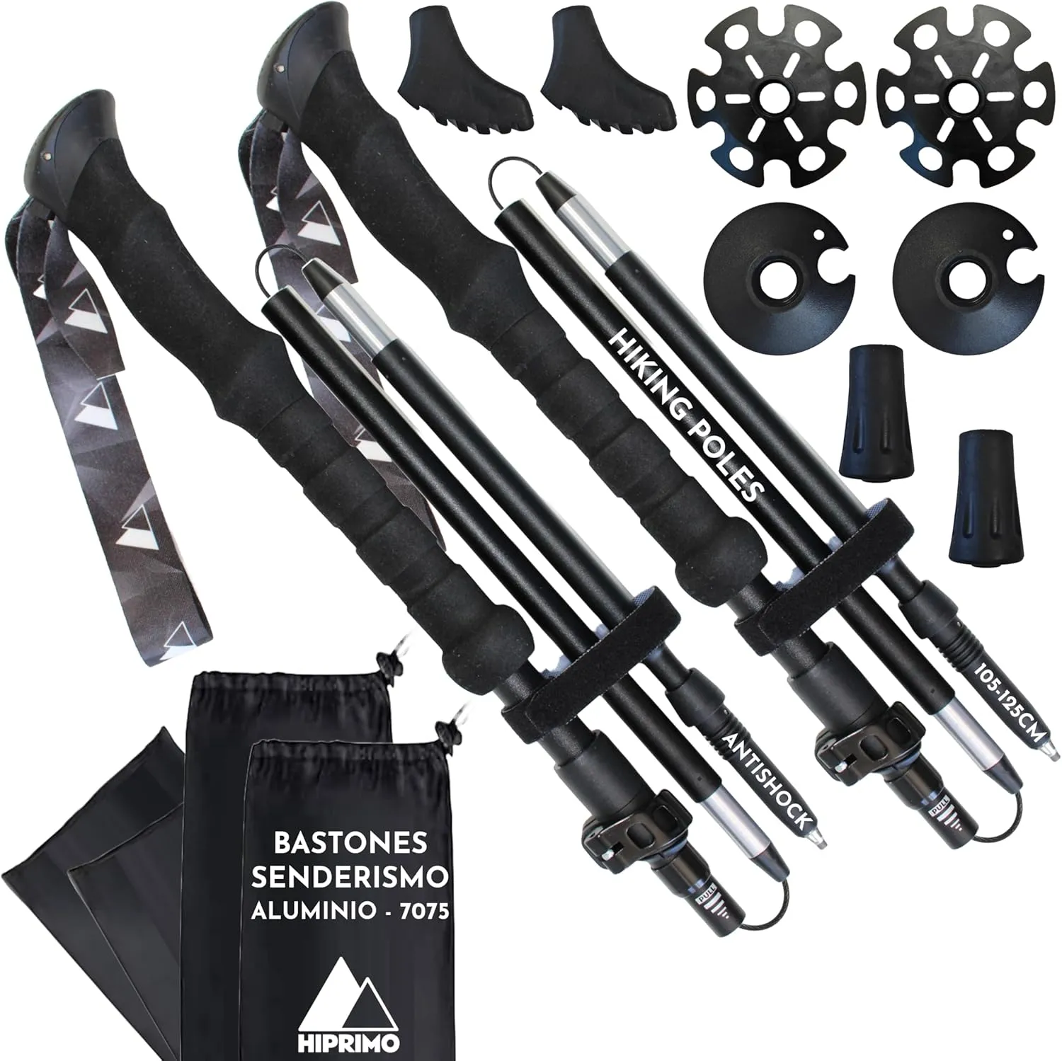 Ergonomic Folding Adjustable Hiking Poles Made of Lightweight 7075 Aluminum with Quick Lock | Mountain Trekking | Trekking Poles
