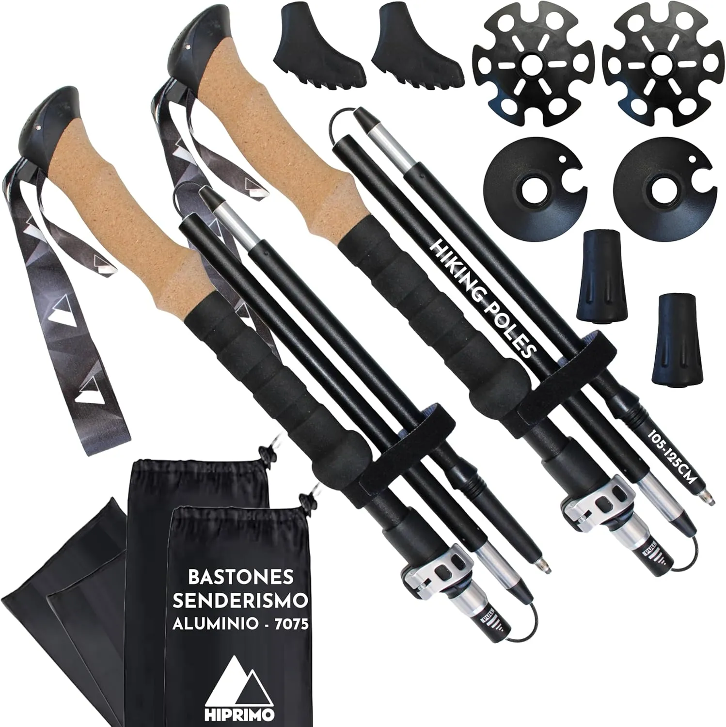 Ergonomic Folding Adjustable Hiking Poles Made of Lightweight 7075 Aluminum with Quick Lock | Mountain Trekking | Trekking Poles