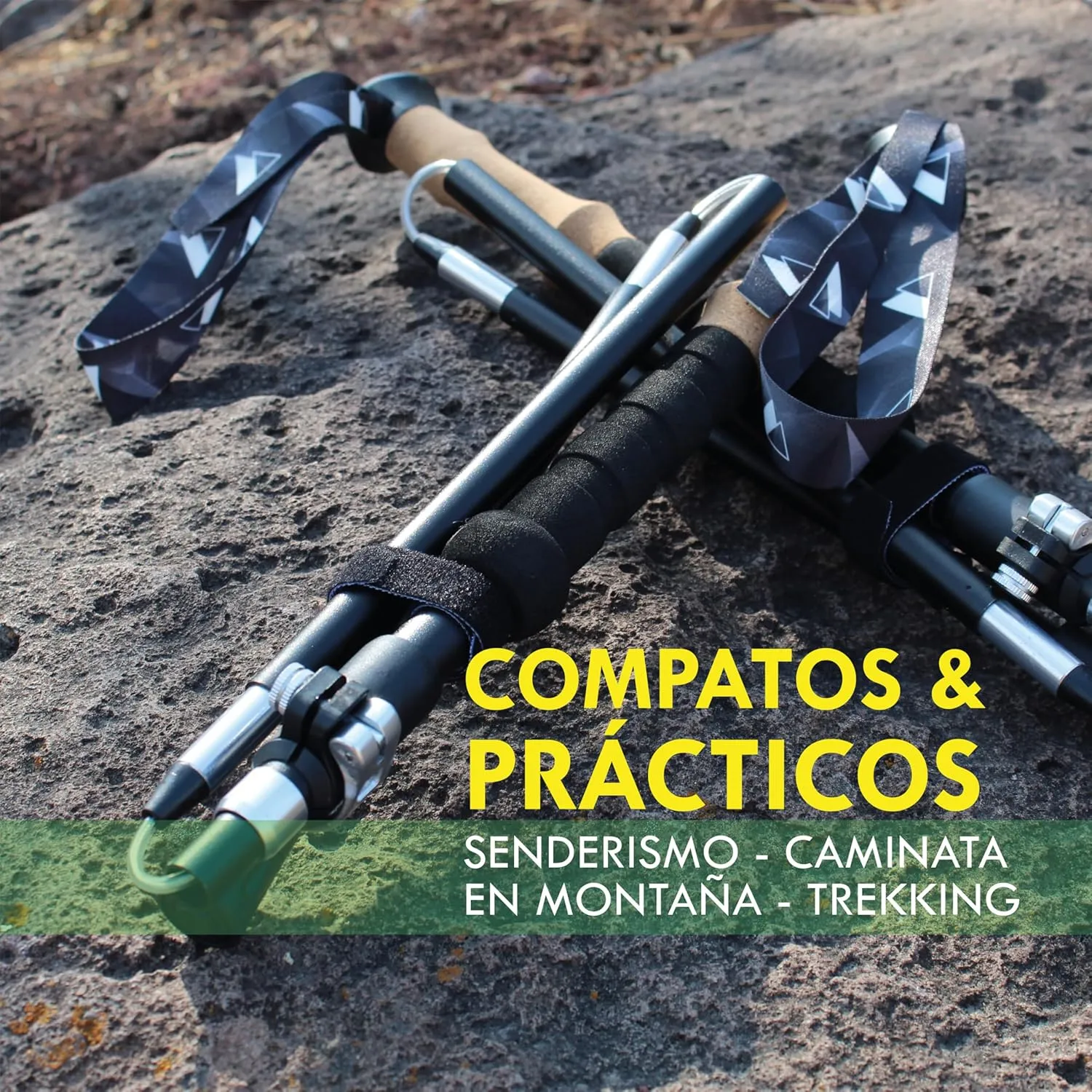 Ergonomic Folding Adjustable Hiking Poles Made of Lightweight 7075 Aluminum with Quick Lock | Mountain Trekking | Trekking Poles