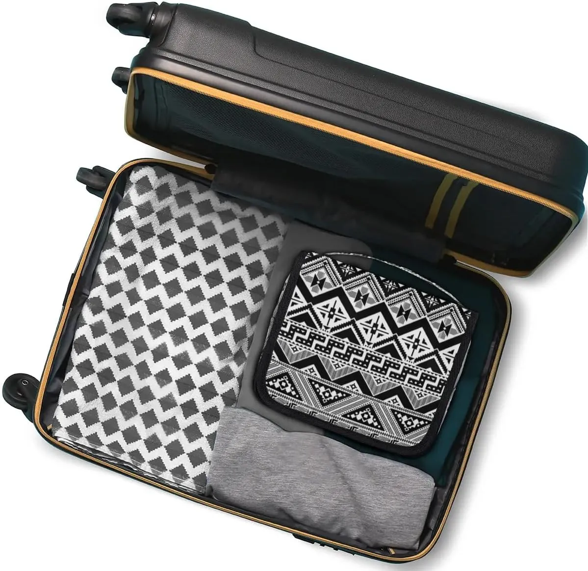 Ethnic Aztec Strip Pattern Hanging Toiletry Bag Waterproof Makeup Cosmetic Bag Travel Bag Organizer for Accessories Shampoo Full Sized Container Travel-Essentials Toiletry Bag