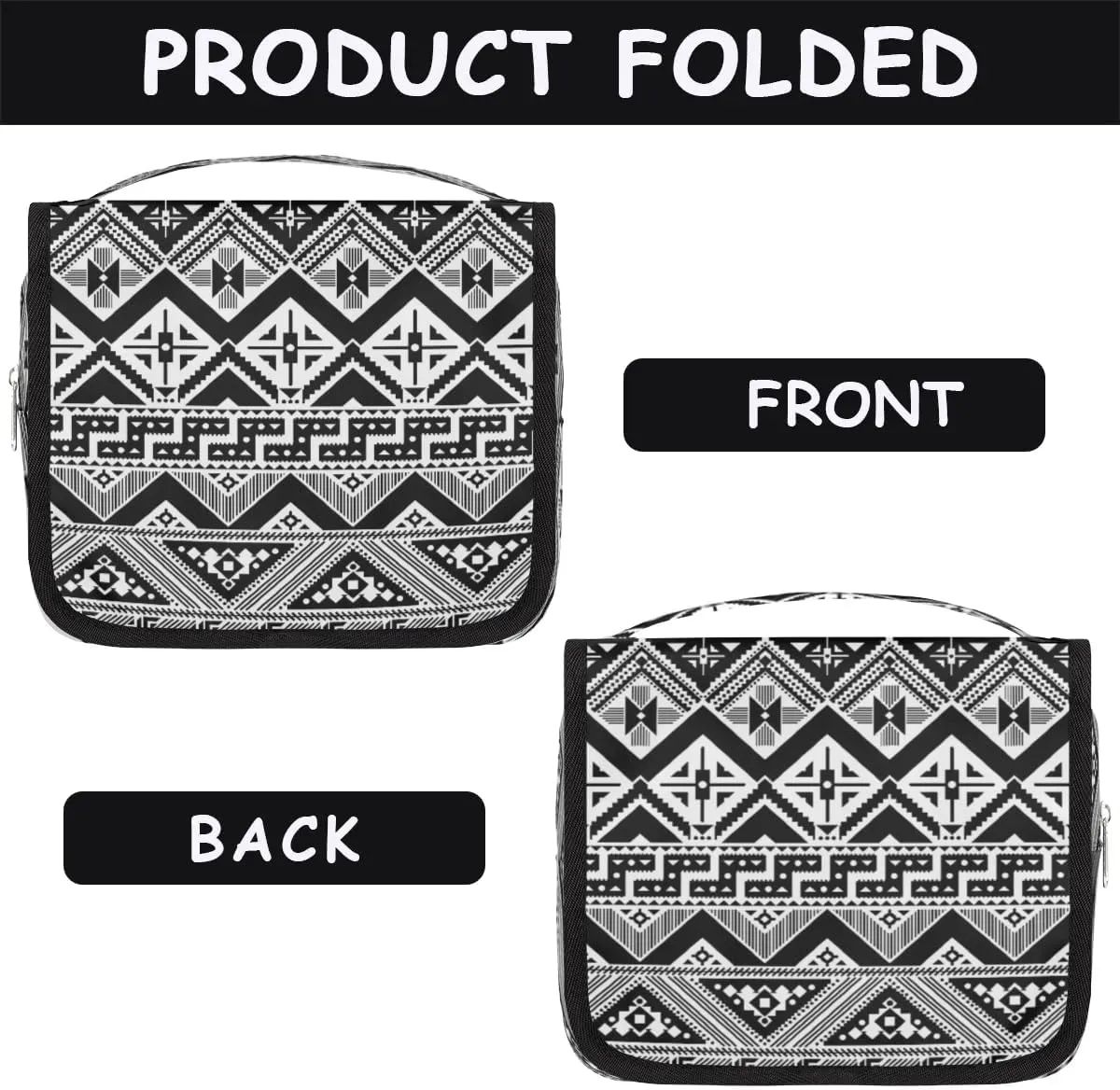 Ethnic Aztec Strip Pattern Hanging Toiletry Bag Waterproof Makeup Cosmetic Bag Travel Bag Organizer for Accessories Shampoo Full Sized Container Travel-Essentials Toiletry Bag