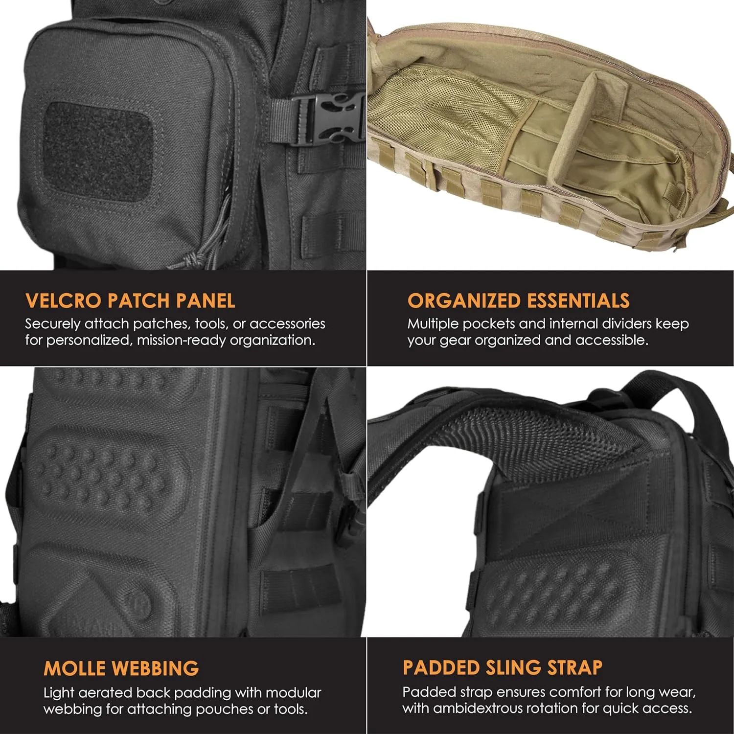 Evac Plan-B(TM) Sling Pack w/ MOLLE by Hazard 4(R) - Black