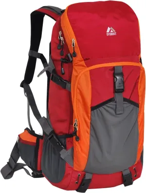 Everest Expedition Hiking Pack, Red/Orange/Gray, One Size