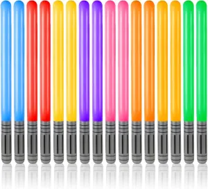 EVERMARKET 16 PCS Inflatable Lightsaber,Blow Up Light Saber Sword Toys Party Bags Stocking Stuffers Star Swords Toys for Wars Themed Party Cosplay Party Favors,8 Colors