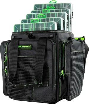 Evolution Outdoor Drift Series Topless Vertical Tackle Bag – Outdoor Rucksack w/ 5 Fishing Tackle Trays, Padded Handle and Shoulder Strap, Plier Holster, Tackle Carrying Case