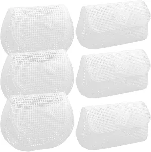 EXCEART Plastic Mesh Canvas Sheets 6pcs Sheets DIY Plastic Mesh Canvas Sheet Cross Stitch Plastic Plate Handmade Purse Bag DIY Sewing Bag Form DIY Handbag Plastic Canvas White Mesh Wallet Bag