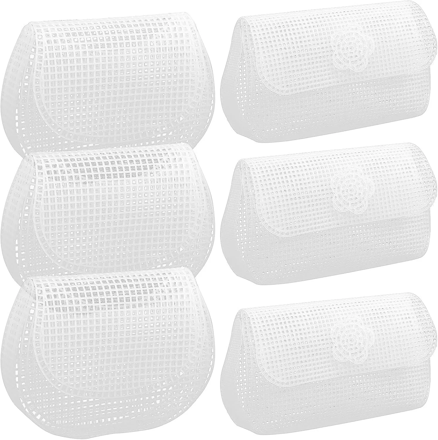 EXCEART Plastic Mesh Canvas Sheets 6pcs Sheets DIY Plastic Mesh Canvas Sheet Cross Stitch Plastic Plate Handmade Purse Bag DIY Sewing Bag Form DIY Handbag Plastic Canvas White Mesh Wallet Bag