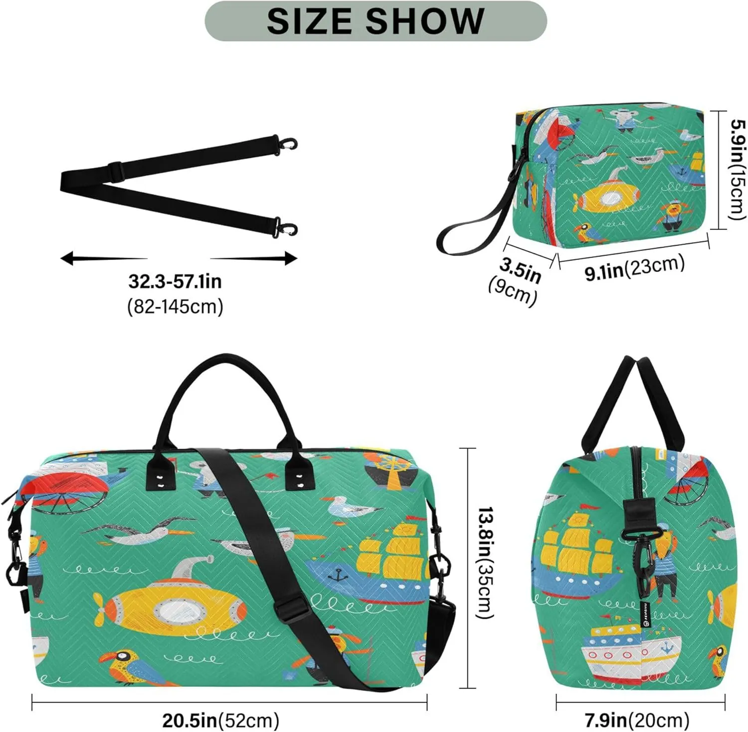 Exnundod Women Weekender Bags Cute Nautical Boat Travel Duffel Bags Carry On Overnight Bag Sea Gull Large Hospital Tote Luggage