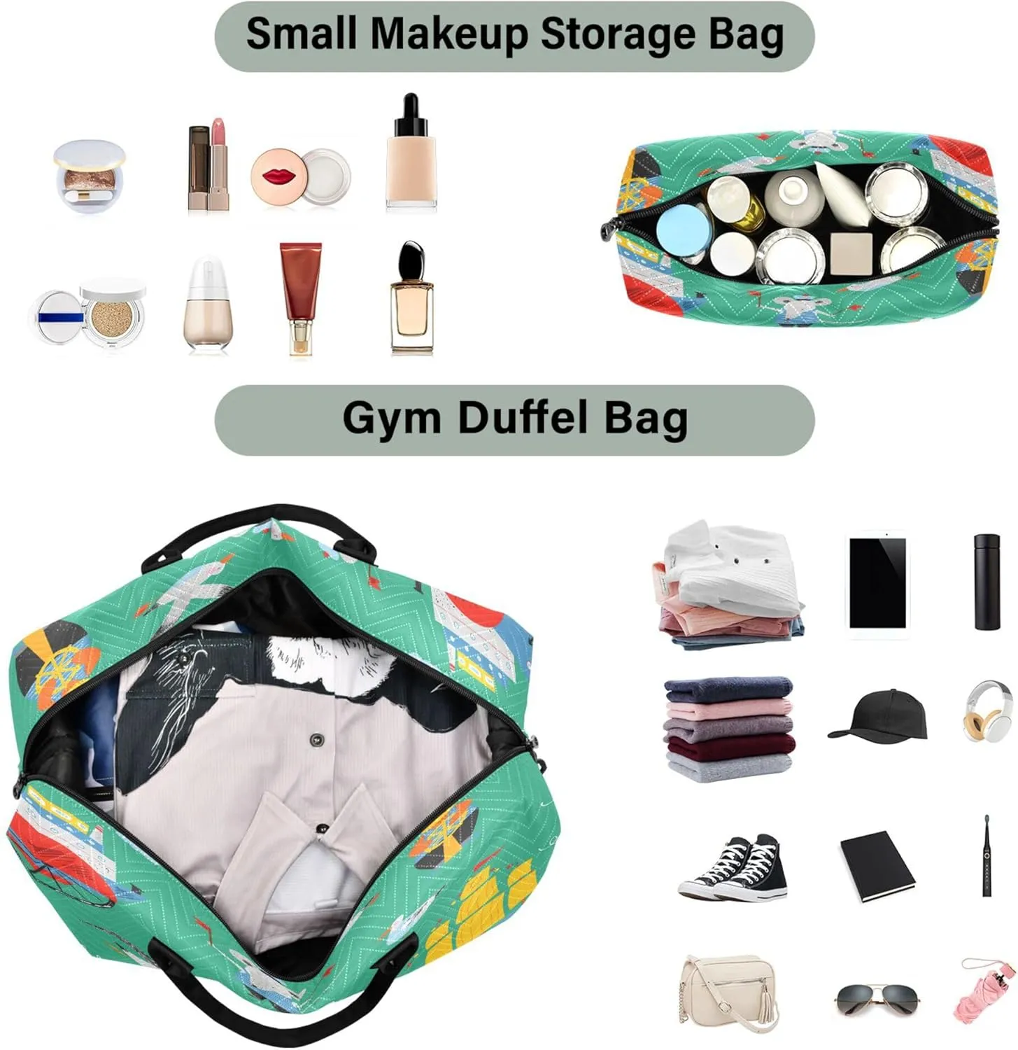 Exnundod Women Weekender Bags Cute Nautical Boat Travel Duffel Bags Carry On Overnight Bag Sea Gull Large Hospital Tote Luggage