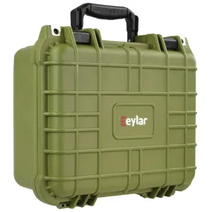 Eylar Tactical Hard Gun Case Water & Shock Proof With Foam TSA Approved 13.37 Inch 11.62 Inch 6 Inch OD Green