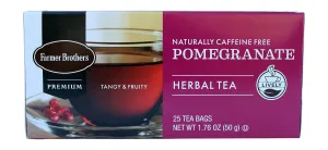 Farmer Brothers Premium Pomegranate Herbal Tea, Pack of 25 Tea Bags