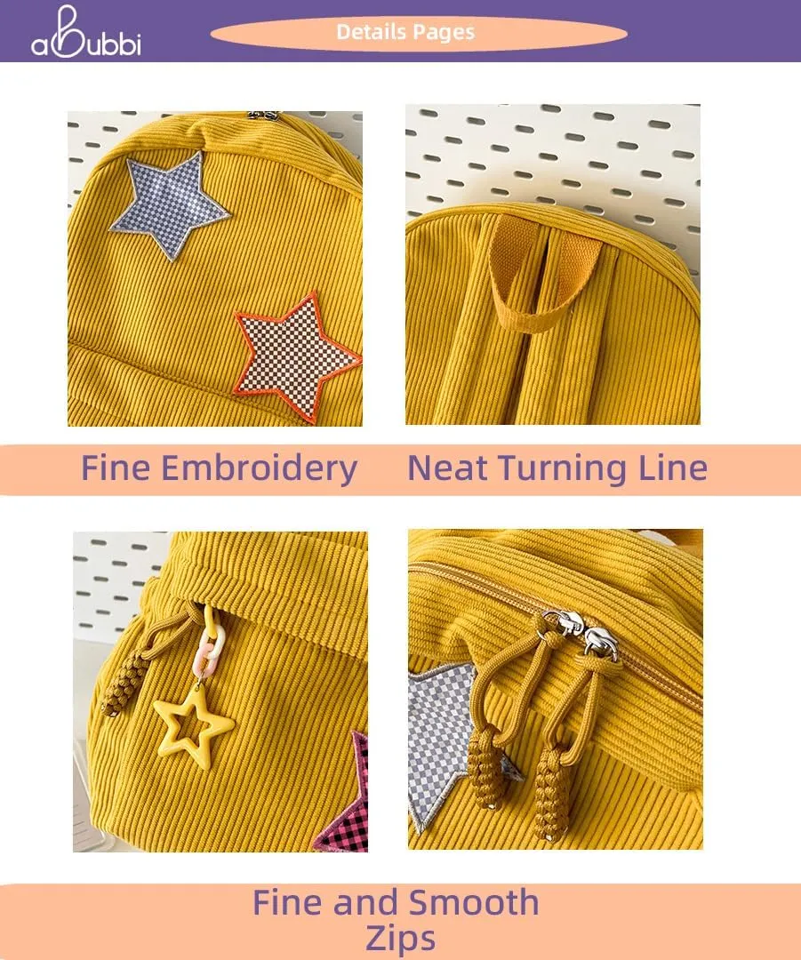 Fashion Backpacks with Star Decorations High Saturation Colors Large Capacity and Velvet Material Shoulder Bag (Black)