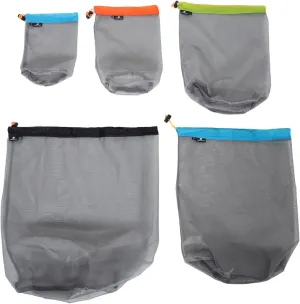 FAVOMOTO 1 Set Compression Storage Bag for Outdoor Use Foldable Mesh Stuff Sack with Drawstring for Camping Travel Hiking and Backpacking Lightweight and Durable Design in Grey XL XXL