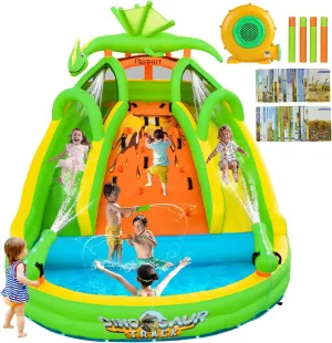 FBSPORT Inflatable Bounce House for Kids, Indoor Bounce House with Slide, Climbing, Water Guns, Bouncy Castle for Park Backyard Outdoor Indoor (with Blower)