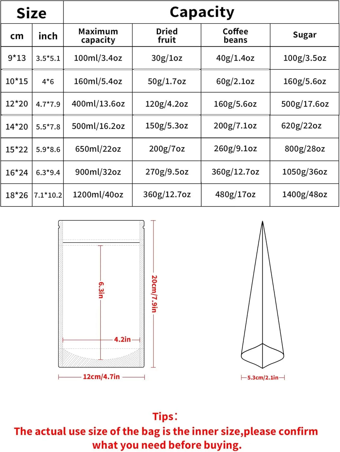 FireKylin 100 Pack Smell Proof Bags 4.7" x 7.9", Resealable Bags with Matte Window, Foil Pouch Stand Up Sealable Bags for Packaging（White）