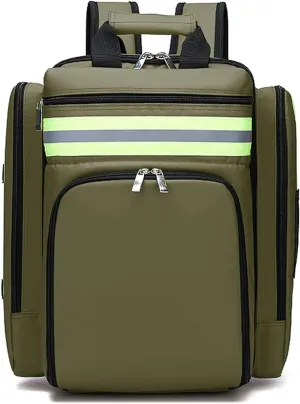 First Aid Backpack Bag,Emergency Medical Backpack Empty,For Trauma Medical Bag Travel Paramedic Bag, BAG ONLY (Green)