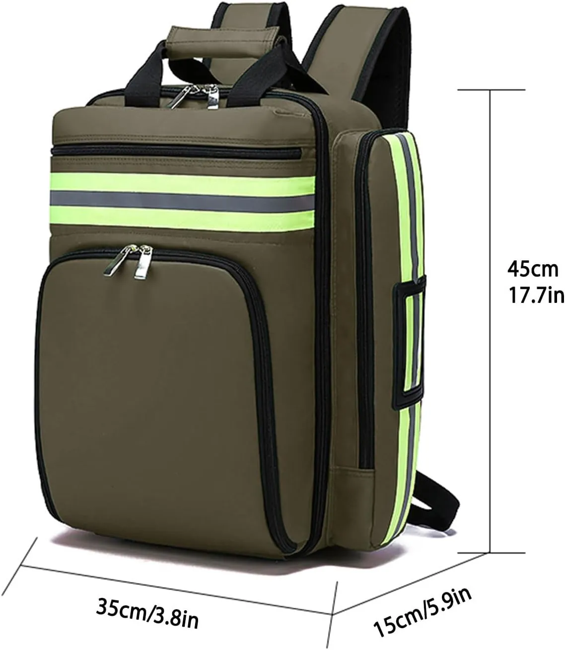 First Aid Backpack Bag,Emergency Medical Backpack Empty,For Trauma Medical Bag Travel Paramedic Bag, BAG ONLY (Green)