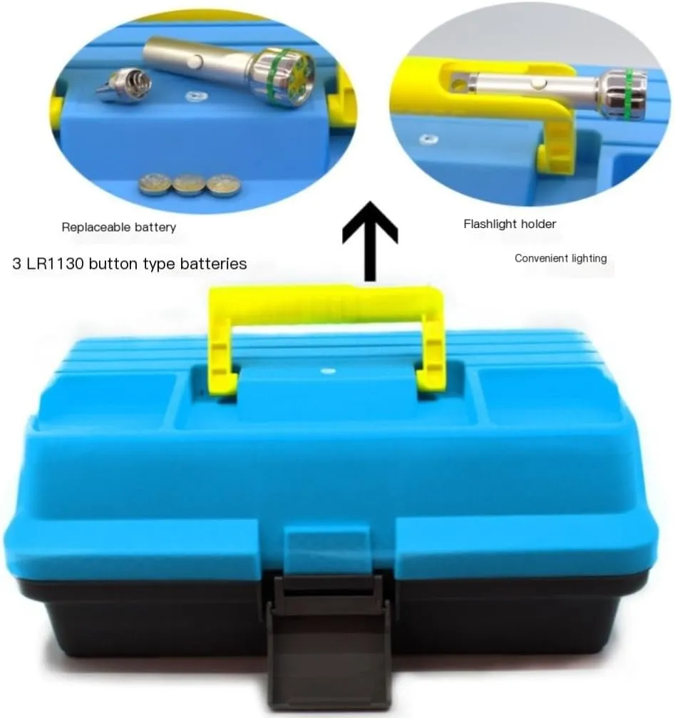 Fishing equipment storage Ku Fishing Lure Tool Box Portable Folding Multi-functional Fishing Tool Box Lure Multi-layer Fishing Box Fishing tool storage(A(32CM*20CM*15CM))