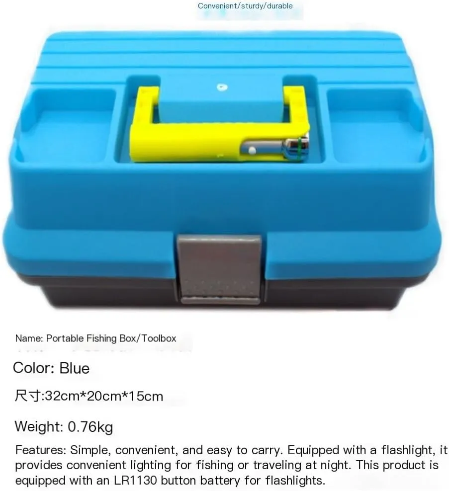 Fishing equipment storage Ku Fishing Lure Tool Box Portable Folding Multi-functional Fishing Tool Box Lure Multi-layer Fishing Box Fishing tool storage(A(32CM*20CM*15CM))