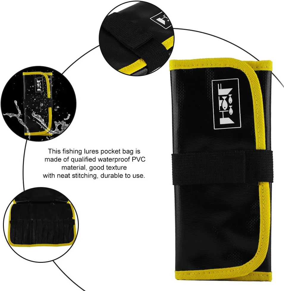 Fishing Lure Jig Bag Waterproof PVC Pockets Bags Fishing Tackle Gear Tools Accessories Bag 31 x 22cm / 12.2 x 8.6inch